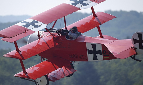 German Triplane in action.